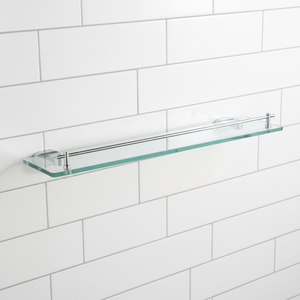 Estante <span class=keywords><strong>de</strong></span> Pared Moderno <span class=keywords><strong>de</strong></span> Metal y <span class=keywords><strong>Vidrio</strong></span> Templado Cromado, Ecológico, <span class=keywords><strong>para</strong></span> <span class=keywords><strong>Baño</strong></span>, Hotel o Apartamento - Product Image 2