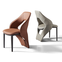 Chaise de salle à manger moderne de luxe léger, portable et durable en cuir PU, au design simple et confortable pour la maison, les restaurants et les hôtels