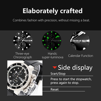 Recién llegado, reloj de acero inoxidable, relojes de cuarzo para hombre, reloj de cuarzo automático de zafiro de 200M para hombre