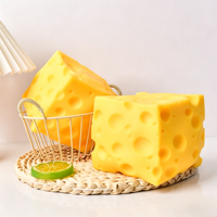 Jouet anti-stress en TPR en forme de boule de fromage, grand format, à rebond lent, pour soulager l'anxiété et la pression manuelle - Jouet sensoriel unisexe pour tous