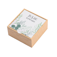 Caja de Regalo Rígida con Diseño Floral de Madera para Jabón Cosmético, Paquete de Regalo