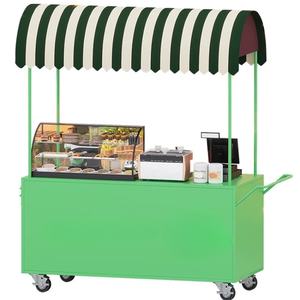 Nouveau chariot de restauration mobile commercial compact avec parasols, grill pour hot-dogs, friteuse pour vignerons, restauration rapide, crème glacée - État neuf - Product Image 2