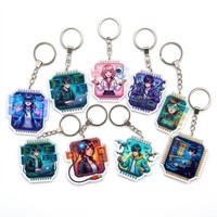 Mini porte-clés en acrylique à suspendre DIY, logo publicitaire personnalisé, emblème scolaire, pendentif périphérique anime et dessin animé