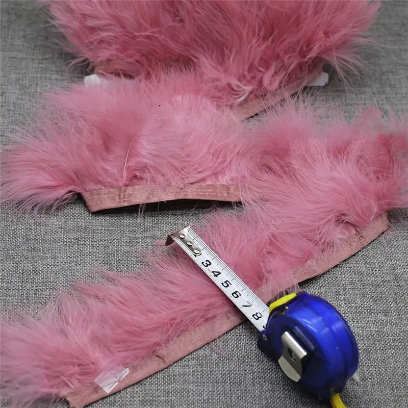 wholesale cheap dyed marabou turkey feather trim fringe trimmings for wedding dresses