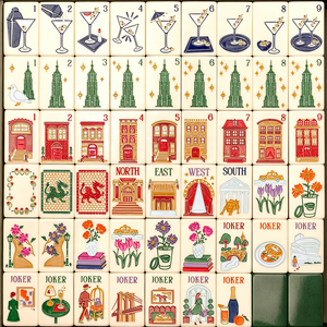 American Empire State <b>Mahjong</b> Tile <b>Set</b>-High-End Modern Design 4-Player Luxury <b>Set</b> Custom Engraved Logo | Melamine Entertainment - Product Image 1