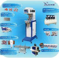 Machine d'impression par tampon semi-automatique pneumatique Haohe 1 couleur pour boîtiers en plastique, imprimante d'étiquettes avec une vitesse de 2600 pièces/heure, neuve
