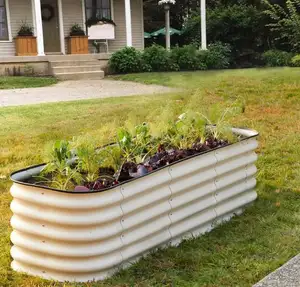 Outdoor Galvanized Steel Raised Garden Beds Kits Metal Planter Box Outdoor