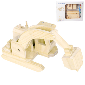 Juego de ensamblaje de coches de ingeniería para niños, modelo 3d, bloques de construcción, camión de descarga, rompecabezas de madera sólida, juguete de pintura DIY para niños - Product Image 4