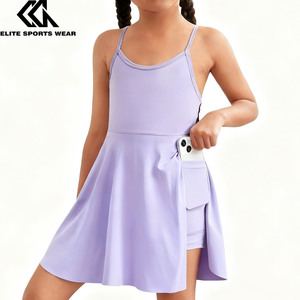 Skut aktif kustom dengan saku gadis muda kasual nyaman rajutan gaun Tank Sporty - Product Image 1