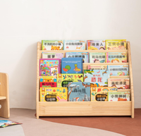 Étagère à livres en bois de pin naturel à 5 niveaux, porte-livres en bois, étagère à livres pour enfants, pour chambre d'enfant, salle d'étude, salle de jeux