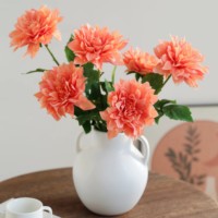 Fabrieksgroothandel Kunstbloem Kunstmatige Dahlia Enkelstam Real Touch Latex Huis Bruiloft Decoratie voor Bloemist Bulkbestelling