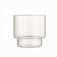 Gobelet en verre empilable transparent de 400 ml sans BPA avec logo personnalisé, idéal pour l'eau, le café, les jus et les sodas – Vente en gros