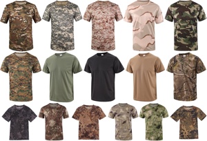 T-Shirt Outdoor Nera <span class=keywords><strong>con</strong></span> Motivo Pitone Mimetico, Collo <span class=keywords><strong>a</strong></span> O, Asciugatura Rapida, Tessuto Traspirante e Resistente per Operazioni sul Campo - Product Image 6