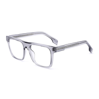 Montures de lunettes carrées en acétate avec logo personnalisé à la mode pour hommes, avec insertion dans la charnière, approvisionnement d'usine en RTA-3708