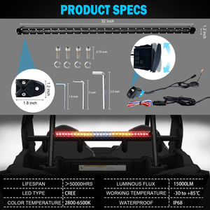 Offroad trasero Chase estroboscópica LED luz de la barra con el freno de señal de reserva para UTV ATV puede soy Maverick <span class=keywords><strong>X3</strong></span> Polaris <span class=keywords><strong>RZR</strong></span> XP 1000 - Product Image 3