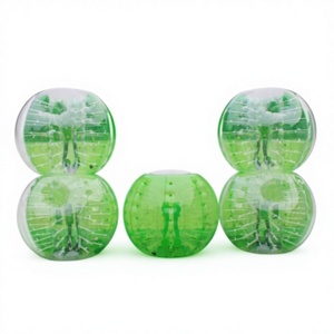 Ballon de football <span class=keywords><strong>gonflable</strong></span> vert <span class=keywords><strong>avec</strong></span> fenêtre pour jeux de Zorb et de Bubble Soccer - Product Image 1