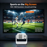 Projecteur de cinéma maison portable HTP N8 LED LCD 1080P 200 ANSI Lumens Stéréo HIFI à courte focale, format de poche, compatible Internet, intégré
