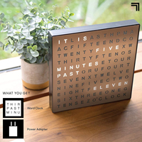 Horloge Murale LED Lumineuse Design Moderne Horloge Électronique d'Accent Mural ou de Bureau USB Décoration Contemporaine pour la Maison et le Bureau Facile à Installer Cadeau