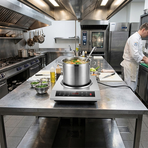 Table de cuisson à induction professionnelle 3500W, encastrable, pour fondue, électrique, commerciale, industrielle, <span class=keywords><strong>individuelle</strong></span>, plate - Product Image 2