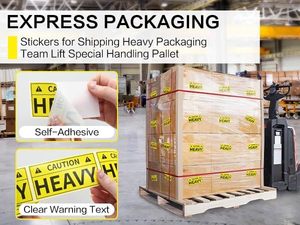 Thận trọng nặng Sticker vàng nặng đặc biệt xử lý vận chuyển Pallet nhãn dán thận trọng cảnh báo nhãn cho vận chuyển - Product Image 6