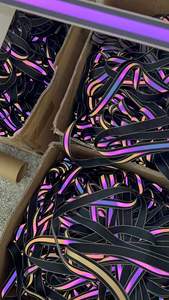 <span class=keywords><strong>Ruban</strong></span> réfléchissant de sécurité en polyester CE EN20471, tissage jacquard clair, garniture en nylon, bande de tissage, bande à coudre - Product Image 6