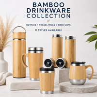 Nouvelle tasse isotherme en acier inoxydable 304, écologique, en bambou-bois, haut de gamme, portable, à parois droites, personnalisable pour les entreprises
