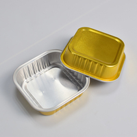 Récipient jetable de casseroles de papier d'aluminium de plateau de tasse de cuisson de pain de gâteau rond avec des couvercles