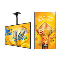 Écran mural suspendu pour café, 32/43/49/55 pouces, écran HD, menu numérique, menu intelligent pour restauration rapide