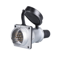 Enchufe de aviación, conector Industrial, enchufe de panel de brida cuadrada, WS28JZQE conector de bayoneta, enchufe impermeable