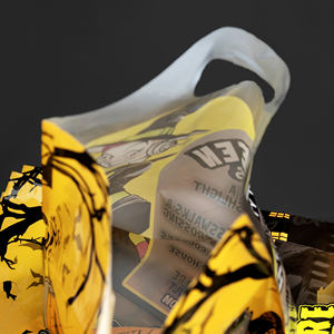 Sacs de courses en plastique personnalisés de haute qualité pour Halloween, sacs cadeaux de festival avec poignées découpées et votre propre logo - Product Image 4