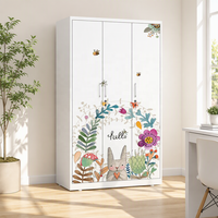 Armoire de chambre moderne en acier laminé à froid avec miroir, armoire de rangement imprimée, designs d'armoires en acier pour salon