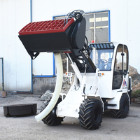 Chargeuse compacte sur pneus avec moteur, pompe et accessoires pour bétonnière et mélangeur de ciment
