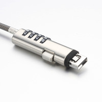Cerradura de cable USB para computadora portátil con cerradura de cilindro de seguridad para computadora portátil con combinación de 4 dígitos