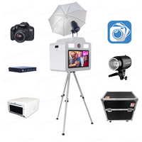 Cabina de Fotos Instantánea con Impresión de Fotos, Pantalla Táctil de 21.5 Pulgadas, Cabina de Fotos al por Mayor con Cámara, Impresora, Flash y Software Opcional