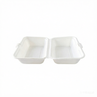 Hete Aanbieding Duurzame Oliebestendige 9x6 Inch Wegwerp Bagasse Clamshell Doos voor Koreaanse Hotdog en Burger