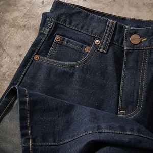 OEM Short en jean baggy pour <span class=keywords><strong>homme</strong></span>, bleu foncé, coupe large, longueur genou, délavage vintage, ourlet brut, style Bermuda 3/4 - Product Image 3
