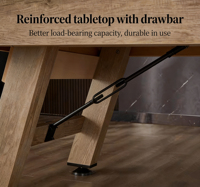 Table de billard en bois massif de 8 pieds pour intérieur/extérieur avec poches en cuir et table de ping-pong, kit d'accessoires de jeu de billard offert