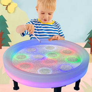 Mesa de Pintura Sensorial de Arena <span class=keywords><strong>para</strong></span> Niños, Mesa Infantil <span class=keywords><strong>para</strong></span> Sala de Estar, Redonda, Multicolor, de PE, Estilo Nórdico, Muebles Inteligentes <span class=keywords><strong>para</strong></span> Niños - Product Image 2