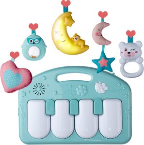 Colchoneta lavable para jugar al gimnasio, colchoneta grande con sonajeros suaves para colgar, teclado, Piano, centro de actividades musicales - Product Image 5