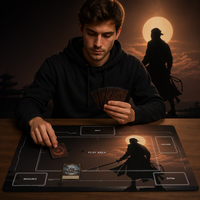 Tapis de jeu TCG Zone imprimé dessin animé 61x35,5 cm (24x14 pouces) avec bords cousus et base en caoutchouc, prêt pour les tournois, tapis de jeu de cartes à collectionner OEM