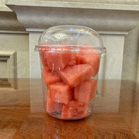 Bol rond en plastique PET jetable personnalisé en gros, récipient alimentaire pour aliments cuisinés avec couvercle pour le stockage du lait et du sucre