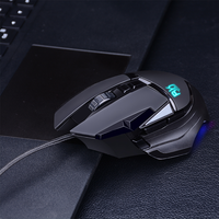Royal Kludge Mouse Game RK, Mouse Gamer Logo Muis Led Berkabel Pc Premium untuk Bermain Game