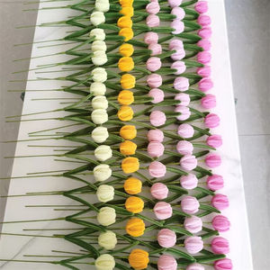 Venta al por mayor de limpiadores de pipas, tulipanes terminados, varilla trenzada hecha a mano, tulipán, decoración de paisaje para el hogar, suministros para floristería - Product Image 3