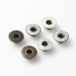 Manufacturers Wholesale Metal Hollow Head Brass Buttons Custom Logo Jeans Buttons Riveted Metal Buttons Clothing Accessories