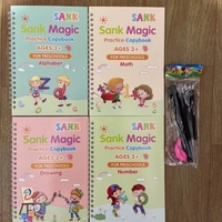 Magic Sank 영어 글씨 연습장 4종 세트 어린이 캘리그라피 워크북