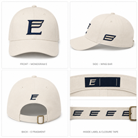 Gorra de Béisbol Deportiva Curva Estructurada de Sarga de Algodón Premium con Logotipo Monograma Águila E, Regalo Corporativo, Personalización de Marca Minorista