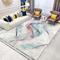 Tapis de sol pliables en polyester moelleux, tapis d'intérieur antidérapants imprimés en 3D, style bohème européen vintage persan turc