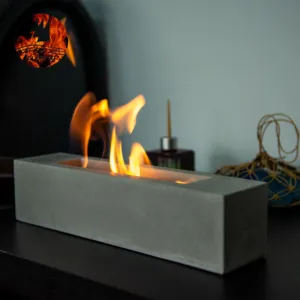 Wholesale Tabletop Fire Pit Mini <strong>Rectangular</strong> <strong>Fireplace</strong> Indoor <strong>Outdoor</strong> Fire Pit Portable Concrete <strong>Fireplace</strong> - Product Image 2