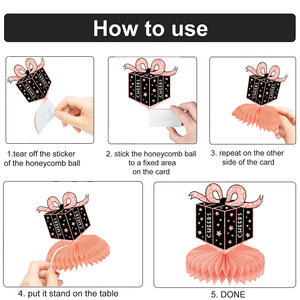 Nuova decorazione in oro rosa 60 anni donna a nido d'ape tavolo decorazione Desktop festa di compleanno - Product Image 3