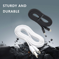 Kabel Data pengisian daya cepat, kabel Data Tipe C Fast 3A, konektor bahan mikro TPE putih, kabel Data ponsel untuk ponsel Android